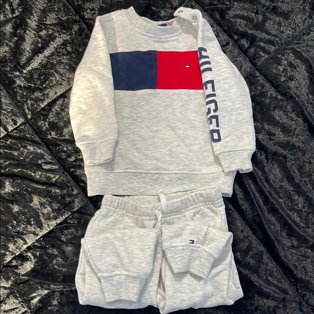Tommy Hilfiger Gray Set with Red and Blue Accents